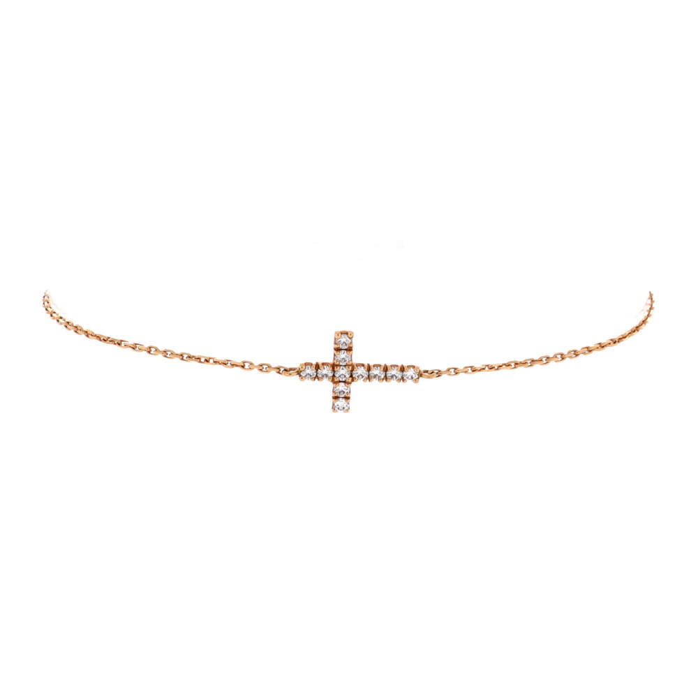 Cartier Symbols Cross Bracelet 18K Rose Gold with Diamonds